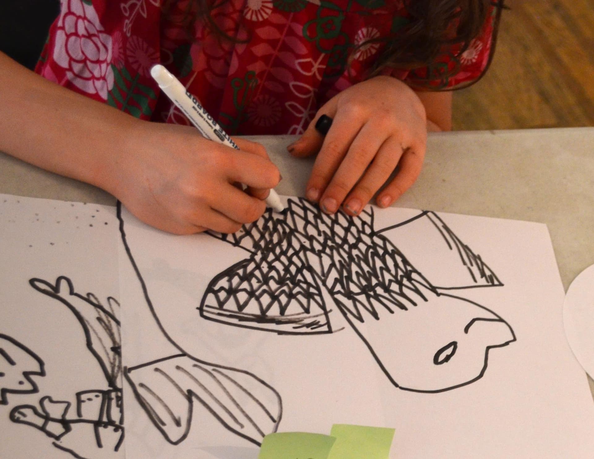 Children drawing and learning